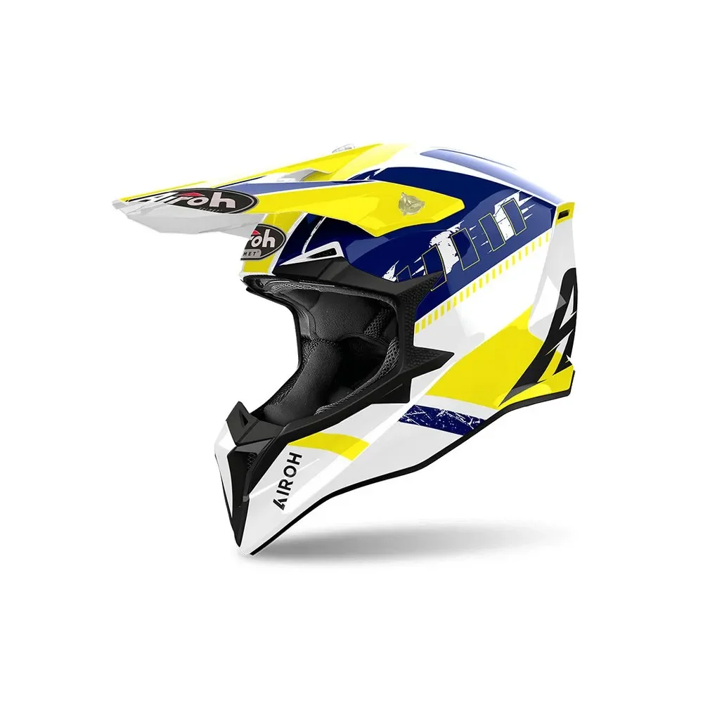 Capacete Airoh Wraap 2025 Feel Amarelo/Azul Brilho - Spinelli